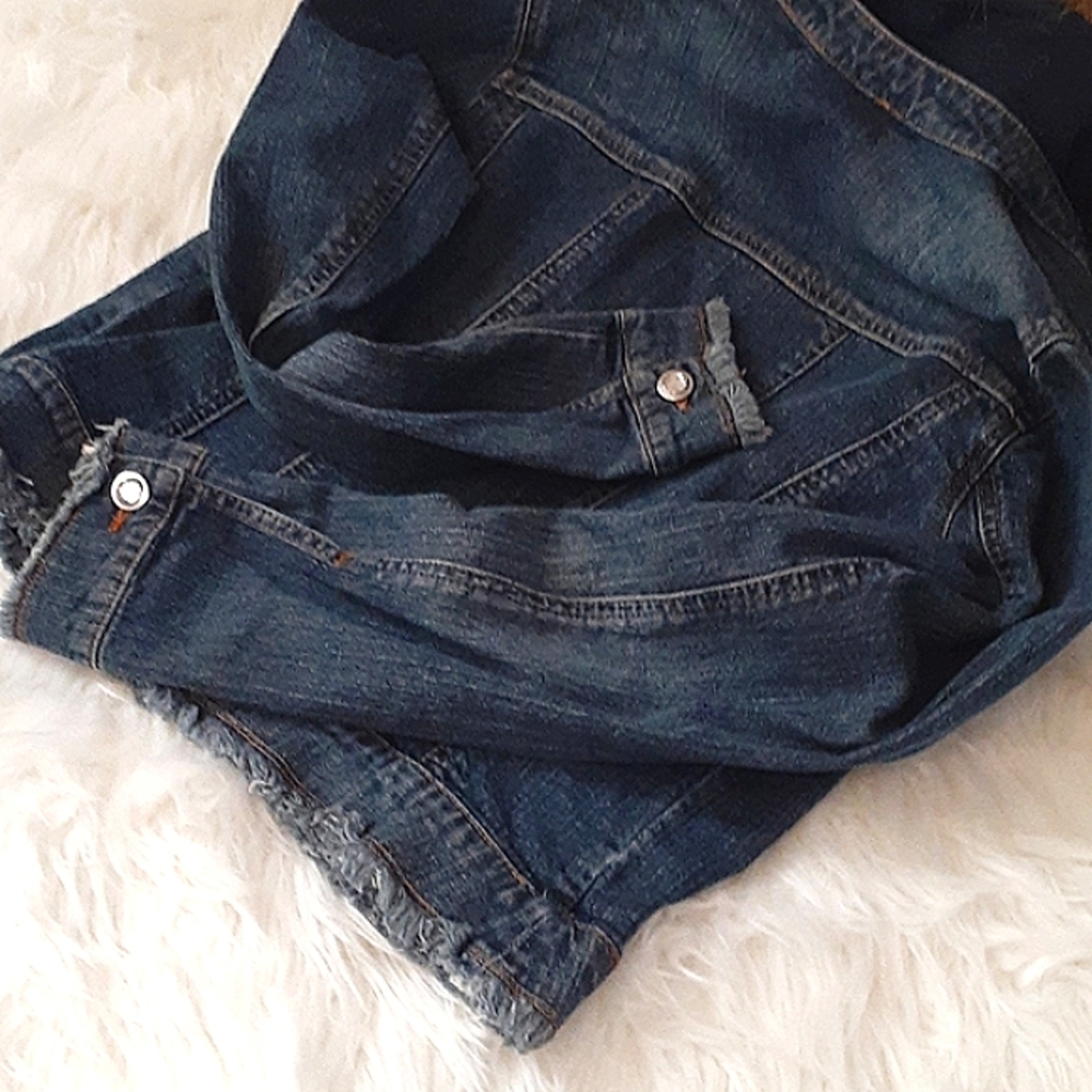 Jean jacket w/removable Fur collar Medium Blue - Picture 6 of 6